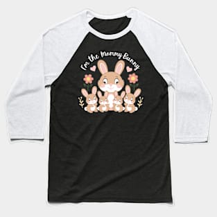 Adorable Mommy Bunny and Babies Springtime Love Design Baseball T-Shirt